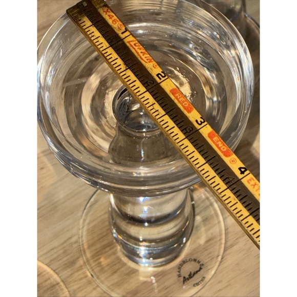 Hand Blown Glass Candleholders Set Of 3 Pillar - Picture 6 of 15